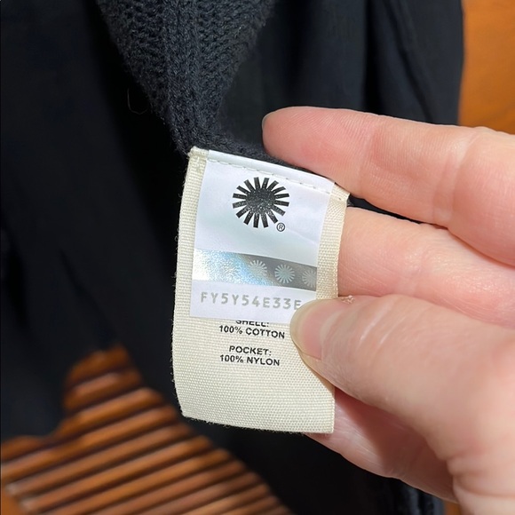 NWOT UGG Black Open Front Cardigan with Faux Fur Pockets - Picture 5 of 10